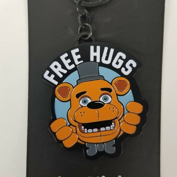 Five Nights At Freddys Keychain Free Hugs Freddy Boiworld Key Chain FNAF Metal - Picture 2 of 12